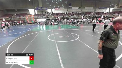 109 lbs Quarterfinal - Deven Lopez, Duran Elite vs Michaelray Abeyta, Abeyta