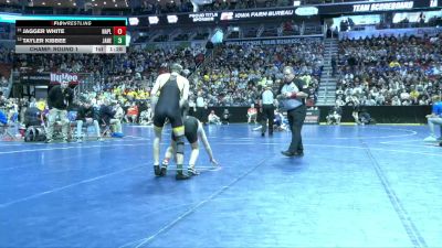 1A-120 lbs Champ. Round 1 - Jagger White, Nashua-Plainfield vs Tayler Kibbee, Janesville