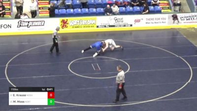 172 lbs Consi Of 8 #1 - Evan Krause, Moshannon Valley vs Mareahn Moss, North East