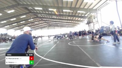 130 lbs Consi Of 4 - Brailyn Manzanares, Los Alamos Highschool vs Brody Peters, AZ Tilters