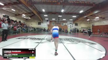 Boys 128 lbs 5th Place Match - William O`Rear, Durham Boys vs Connor Pangburn, Quincy Boys