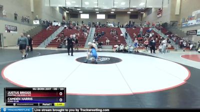 120 lbs Cons. Round 3 - Justus Briggs, Fighting Squirrels WC vs Camden Harris, Kuna Klub