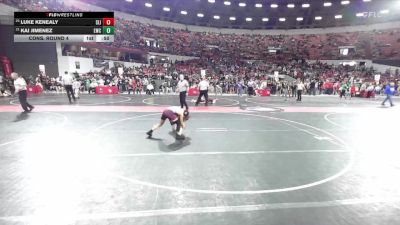 100 lbs Cons. Round 4 - Kai Jimenez, Luxemburg-Casco Wrestling Club vs Luke Kenealy, Slinger