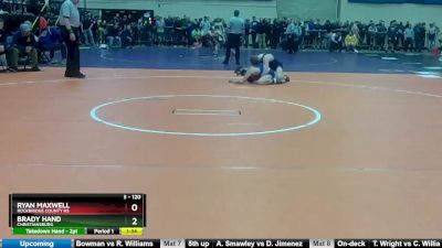 3 - 120 lbs Quarterfinal - Brady Hand, Christiansburg vs Ryan Maxwell, Rockbridge County HS