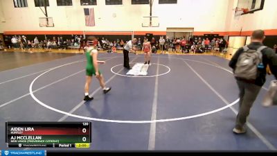 120 lbs Cons. Round 2 - Aj Mcclellan, New Lenox (PROVIDENCE CATHOLIC) vs Aiden Lira, HUNTLEY