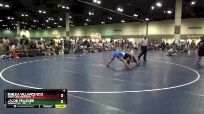 126 lbs Round 2 (10 Team) - Kaileia Villavicencio, Wrestling University vs Jacob Pellecer, Wellington - Dev