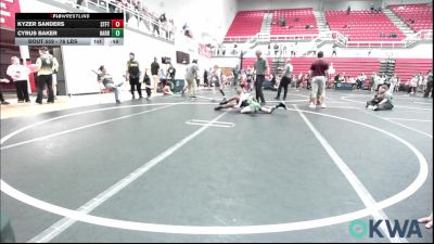 76 lbs Consolation - Kyzer Sanders, Standfast vs Cyrus Baker, Harrah Little League Wrestling