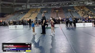 101 lbs 2nd Wrestleback (16 Team) - Chiara Barbieri, Presbyterian vs Emma Heslin, Lock Haven University