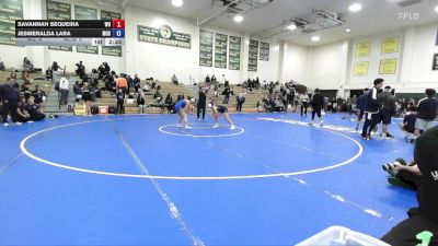 117 lbs Placement Matches (8 Team) - Jesmeralda Lara, Menlo Oak Squad vs Savannah Sequeira, Westcliff