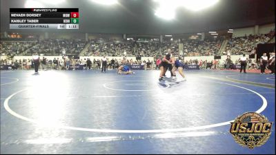 142 lbs Quarterfinal - Nevaeh Dorsey, Midwest City Bombers Youth Wrestling Club vs Kaisley Taber, Hennessey Takedown Club