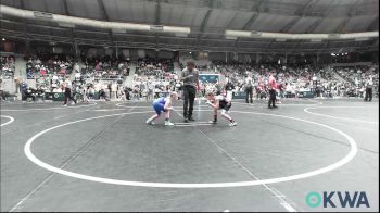 66 lbs Round Of 16 - Wyatt Tate, Bridge Creek Youth Wrestling vs Scarlett Bilodeau, Choctaw Ironman Youth Wrestling