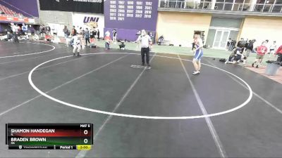 182 lbs Quarterfinal - Braden Brown, OK vs Shamon Handegan, IL