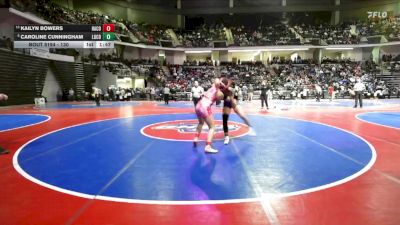130 lbs Cons. Round 1 - Caroline Cunningham, Lumpkin Co. vs Kailyn Bowers, Hart County