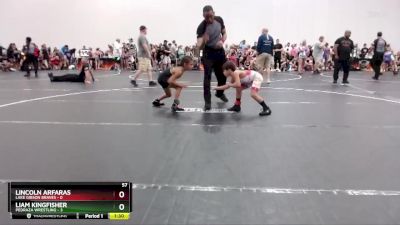 57 lbs Round 1 (10 Team) - Lincoln Arfaras, Lake Gibson Braves vs Liam Kingfisher, Pedraza Wrestling