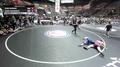 132 lbs Evan Vasquez, KCWA - Kern County Wrestling Association vs Johny Navarrete, NAWA - North Area Wrestling Association