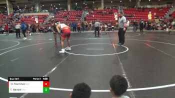 145 lbs Quarterfinal - Emiliano Martinez, Bobcat Wrestling Club vs Tre (Ronald) Hamiel, Con-Kids Wrestling Club