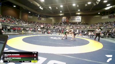 1A 165 lbs Quarterfinal - Seldon Nowers, Piute vs Klincey Richards, Bryce Valley