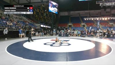 115 lbs Cons. Rd Of 64 - Kiera Hagman, MN vs Justice Girod, IL