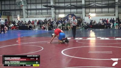 165 lbs Champ. Round 1 - Mario Barberio, Worcester Polytechnic Institute vs Sean Monteiro, Western New England University