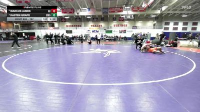 197 lbs 1st Place Match - Marcus James, Georgetown (KY) vs Kasten Grape, Southeastern
