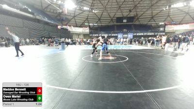 126 lbs 1st Place Match - Maddox Bennett, Damaged Ear Wrestling Club vs Owen Martel, Moses Lake Wrestling Club
