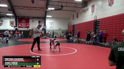 Cons. Semi - Owen Weese, Camp Point Central vs Treyson Colemon, Burlington Junior Wrestling