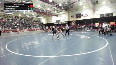 115 lbs Cons. Semi - Jennifer Flores, Orange Lutheran vs Olivia Daza, Diamond Bar