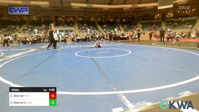 100 lbs Round Of 16 - Clayton Warner, Sallisaw Takedown Club vs Cayden Beavers, Harrah Little League Wrestling