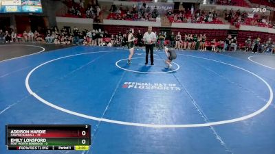 126 lbs Round 1 (8 Team) - Addison Hardie, Canyon Randall vs Emily Lonsford, Fort Worth Benbrook