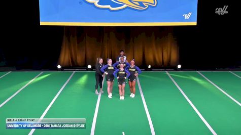 University of Delaware - Demi Tamara Jordan & Rylee [2026 Girls 4 Group Stunt] 2026 UCA & UDA College Cheerleading and Dance Team National Championship