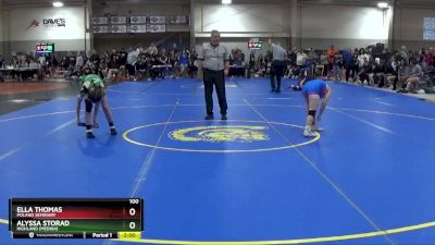 100 lbs Champ. Round 1 - Ella Thomas, Poland Seminary vs Alyssa Storad, Highland (Medina)