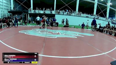 106 lbs Placement Matches (8 Team) - Ava Fodera, California vs Ella Thomas, Ohio Blue