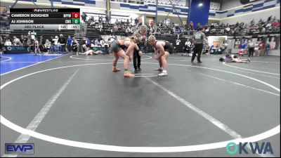 170 lbs 3rd Place - Cameron Bougher, Mannford Pirate Youth Wrestling vs Aj Johnson, Cowboy Wrestling Club