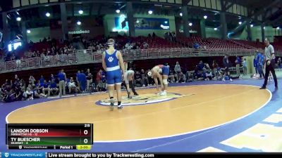 215 lbs Placement Matches (16 Team) - Landon Dobson, Manhattan HS vs Ty Buescher, Kearney