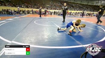 43 lbs Quarterfinal - Brooks Wood, Oklahoma Wrestling Academy vs Violet Jones, Springdale Youth Wrestling