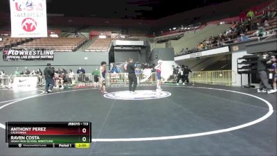 113 lbs Quarterfinal - Anthony Perez, California vs Raven Costa, Ukiah High School Wrestling