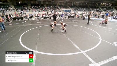 52 lbs Quarterfinal - Beckham Warrington, Wagoner Takedown Club vs Jaxson Wright, Bartlesville Wrestling Club