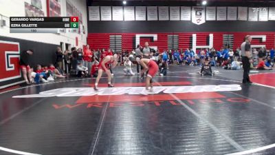 150 lbs Round 4 (12 Team) - Gerardo Vargas, Homedale vs Ezra Gillette, Gooding High School