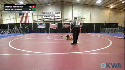 49 lbs Quarterfinal - Lazerus Westbrook, Texas Elite Wrestling Club vs Wrenland Roberts, Wesley Wrestling Club