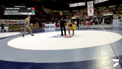Junior Boys - 144 lbs Champ. Round 2 - Andres Maldonado, Will C Wood High School Wrestling vs Gustavo Espinoza, Walnut Creek Wrestling Club