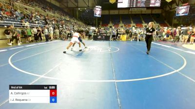 138 lbs Rnd Of 64 - Aaron Callirgos, AZ vs Joshua Requena, CA