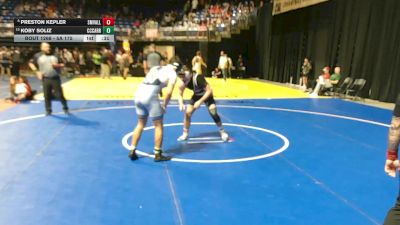 5A 175 lbs Cons. Round 2 - Koby Soliz, Corpus Christi Carroll vs Preston Kepler, Comal Smithson Valley