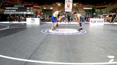 Open Men - 125 lbs 1st Place Match - Justin Corona, East Los Wrestling Club vs Jacob Larsen, Valley Silverbacks Wrestling Club