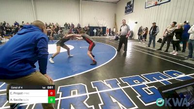 96 lbs Consi Of 4 - Connor Propst, Verdigris Youth Wrestling vs Avery Saville, Glenpool Youth Wrestling