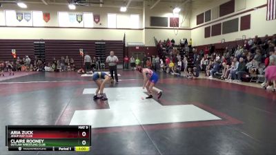 J-3 lbs Quarterfinal - Claire Rooney, Outlaw Wrestling Club vs Aria Zuck, Jesup Mat Club