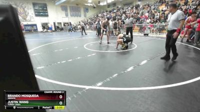 175 lbs Champ. Round 2 - Justin Wang, Yorba Linda vs Brando MosQueda, Servite