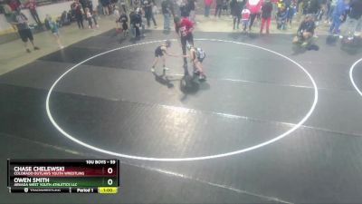 59 lbs Quarterfinal - Owen Smith, Arvada West Youth Athletics LLC vs Chase Chelewski, Colorado Outlaws Youth Wrestling