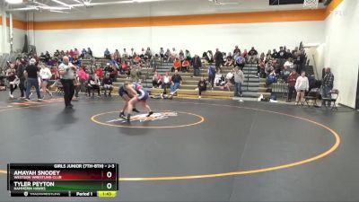 J-3 lbs Round 5 - Tyler Peyton, Hammerin Hawks vs Amayah Snodey, Westside Wrestling Club