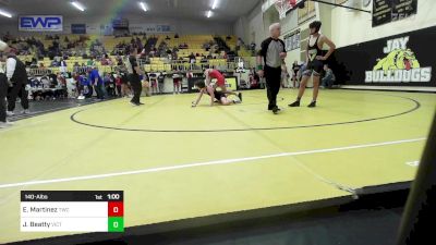 140-A lbs Consi Of 4 - Eric Martinez, Tahlequah Wrestling Club vs Justus Beatty, Victory Christian JH