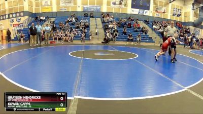 59 lbs Placement Matches (8 Team) - Grayson Hendricks, Jet Wrestling Club vs Kowen Capps, Alphas Wrestling